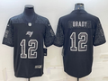 Men's Tampa Bay Buccaneers Tom Brady #12 Black Retired Player RFLCTV Limited Jerseys