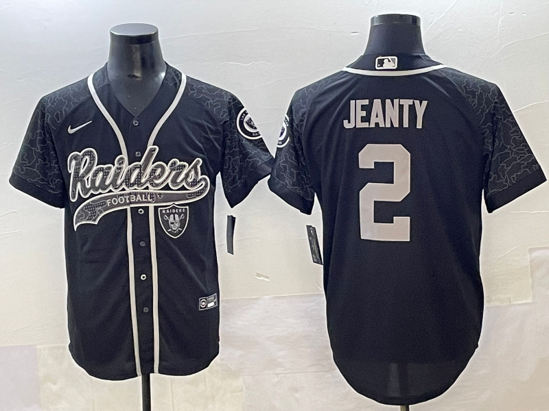 Men's Las Vegas Raiders Ashton Jeanty #2 Black RFLCTV Limited Jersey