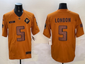Men's Atlanta Falcons Drake London #5 Brown 2023 Salute To Service Limited Jerseys