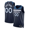 Men's Minnesota Timberwolves Navy 2021/22 Diamond Swingman Custom Jerseys - Icon Edition