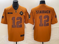 Men's Dallas Cowboys Roger Staubach #12 Brown 2023 Salute To Service Retired Player Limited Jerseys
