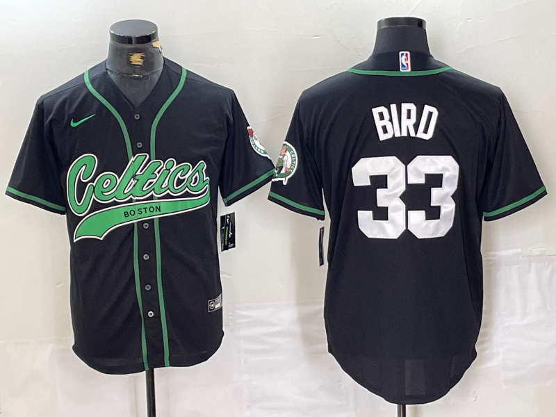 Men's Boston Celtics Larry Bird #33 Black Limited Player Jersey