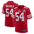 Men's San Francisco 49ers Fred Warner #54 Scarlet Super Bowl LVIII Game Jerseys