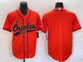 Men's Baltimore Orioles Orange Replica Blank Jerseys Joint Edition