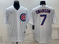 Men's Chicago Cubs Dansby Swanson White Home Replica Player Jerseys