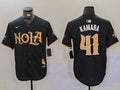 Men's New Orleans Saints Alvin Kamara #41 Black Replica Player Jerseys