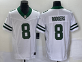 Men's New York Jets Aaron Rodgers #8 White Legacy Vapor F.U.S.E. Limited Jerseys