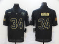 Men's Chicago Bears #34 Walter Payton Black Player Replica Jerseys