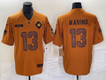 Men's Miami Dolphins Dan Marino #13 Brown 2023 Salute To Service Retired Player Limited Jerseys