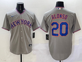 Men's New York Mets Pete Alonso #20 Gray Replica Player Jerseys
