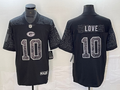 Men's Green Bay Packers Jordan Love #10 Black RFLCTV Limited Jerseys