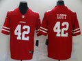 Men's San Francisco 49ers Ronnie Lott #42 Red Game Jerseys