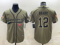 Men's Tampa Bay Buccaneers Tom Brady #12 Olive 2022 Salute To Service Retired Player Limited Jerseys Joint Edition
