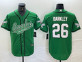 Men's Philadelphia Eagles Saquon Barkley #26 Kelly Green Game Jerseys Joint Edition