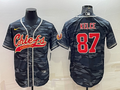 Men's Kansas City Chiefs Travis Kelce #87 Grey Camouflage Game Jerseys Joint Edition