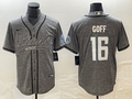 Men's Detroit Lions Jared Goff #16 Gray Game Jerseys Joint Edition