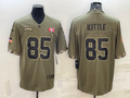 Men's San Francisco 49ers George Kittle #85 Olive 2022 Salute To Service Retired Player Limited Jerseys