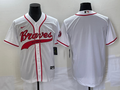 Men's Atlanta Braves White Replica Blank Jerseys Joint Edition