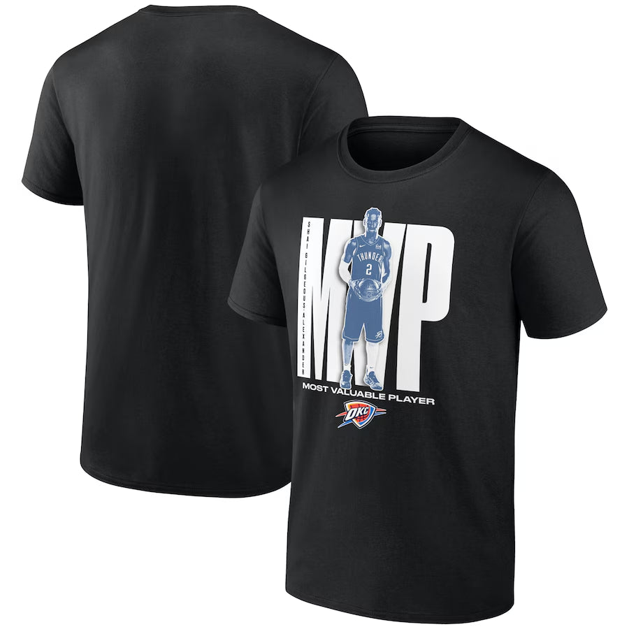 Men's Oklahoma City Thunder Shai Gilgeous-Alexander Black 2025 NBA MVP T-Shirt
