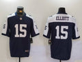 Men's Dallas Cowboys Ezekiel Elliott #15 Navy Alternate Game Team Jerseys