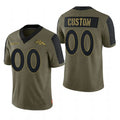 Custom1 Denver Broncos Olive 2021 Salute To Service Limited Football Jerseys