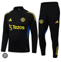 2025/2026 Manchester United Half-Pull Training Suit Black Football Shirt 1:1 Thai Quality Set