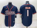 Men's Chicago Bears Justin Fields #1 Navy Game Jerseys Joint Edition