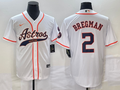 Men's Houston Astros Alex Bregman #2 White Replica Jerseys Joint Edition