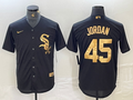 Men's Chicago White Sox Michael Jordan #45 Black Replica Team Jerseys