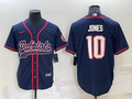 Men's New England Patriots Mac Jones #10 Navy Game Jerseys Joint Edition