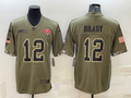 Men's Tampa Bay Buccaneers Tom Brady #12 Olive 2022 Salute To Service Retired Player Limited Jerseys