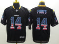 Men's Los Angeles Chargers Dan Fouts #14 Black Game Jerseys