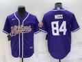 Men's Minnesota Vikings Randy Moss #84 Purple Game Jerseys Joint Edition