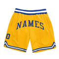 Custom Gold Royal-White Authentic Throwback Basketball Shorts